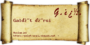 Galát Örsi névjegykártya